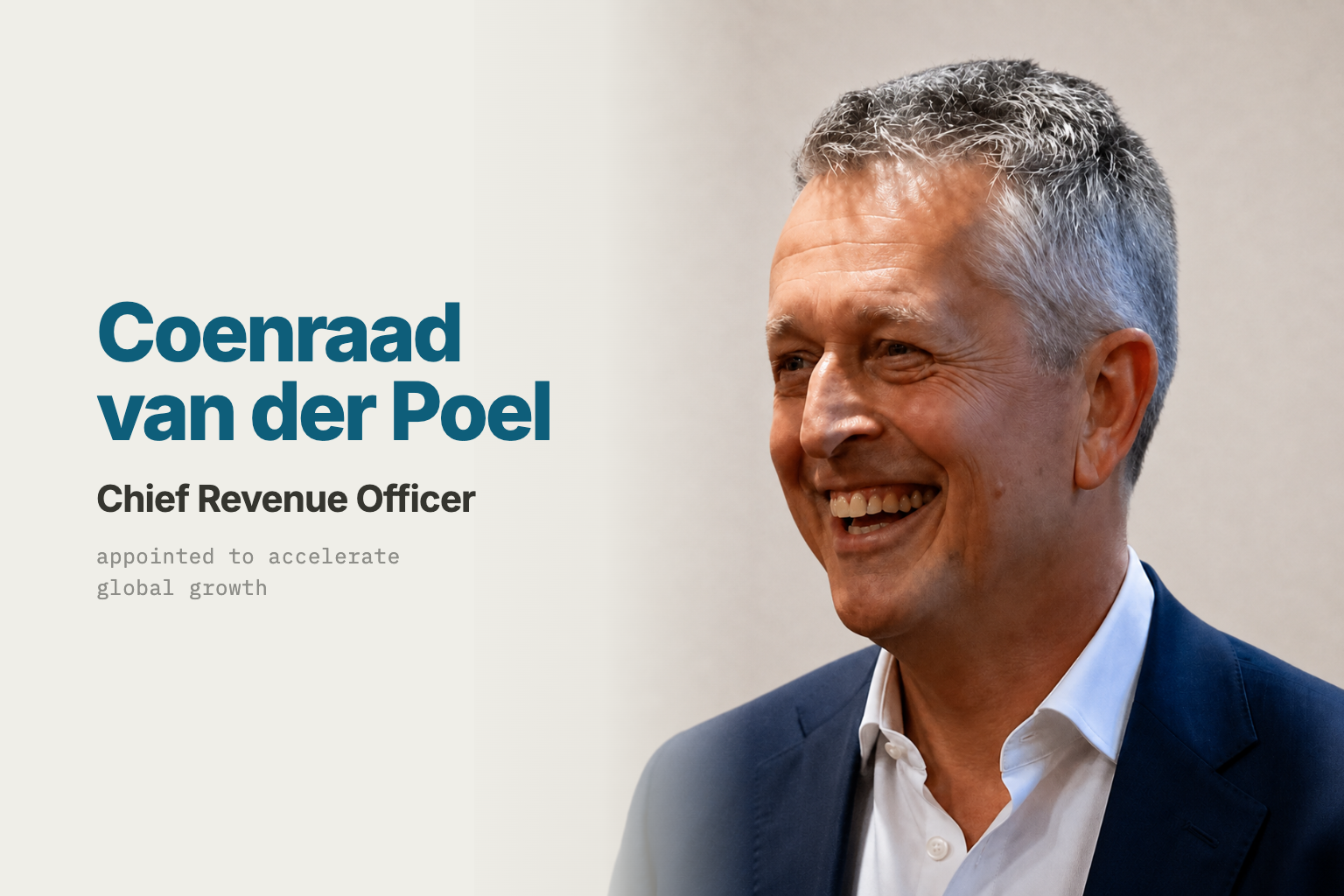 Coenraad van der Poel, Chief Revenue Officer, appointed to accelerate global growth