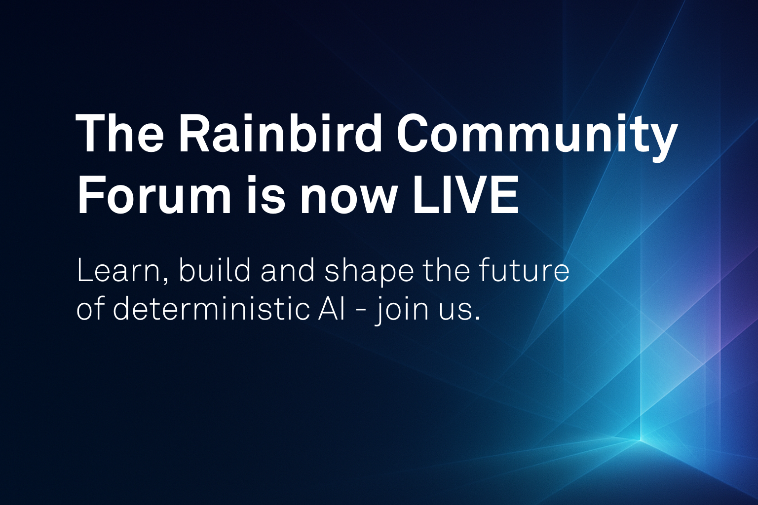 The Rainbird Community Forum is now LIVE